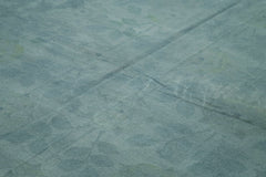 Needlepoint Blue Floral Cotton Wool Handmade Area Rug 8'5'' x 11'5''