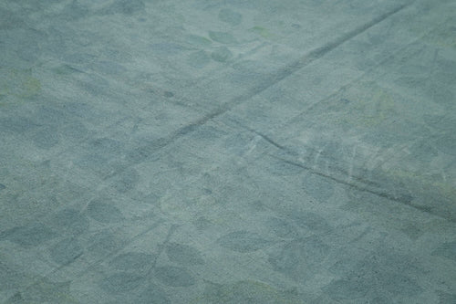 Needlepoint Blue Floral Cotton Wool Handmade Area Rug 8'5'' x 11'5''