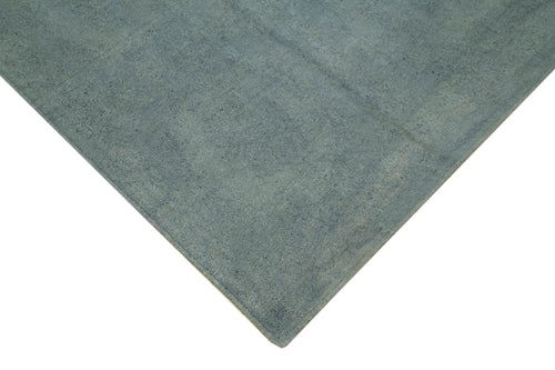 Handmade Area Rug - Grey Floral Cotton Wool Carpet | Vintage Handwoven Turkish Rug