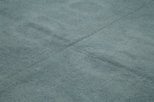 Handmade Area Rug - Grey Floral Cotton Wool Carpet | Vintage Handwoven Turkish Rug