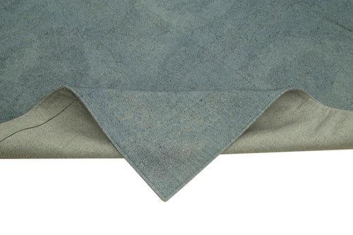 Handmade Area Rug - Grey Floral Cotton Wool Carpet | Vintage Handwoven Turkish Rug