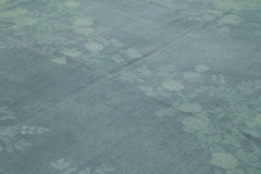 Needlepoint Blue Floral Cotton Wool Handmade Area Rug 9'2'' x 13'1''