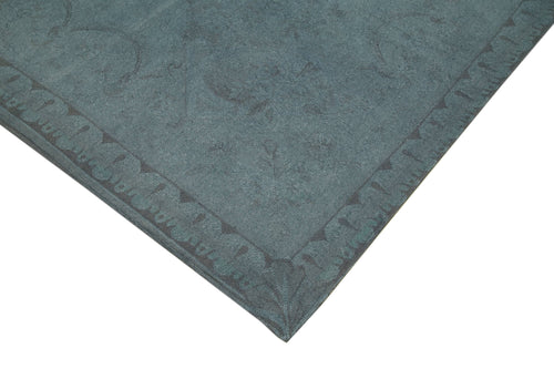 Handmade Area Rug – Turkish Floral Rug 9'0''x12'6'' Grey Cotton Wool Blend