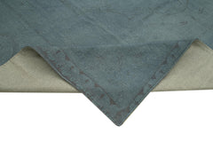 Handmade Area Rug – Turkish Floral Rug 9'0''x12'6'' Grey Cotton Wool Blend