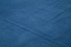 Handmade Area Rug – Blue Floral Vintage Handwoven Turkish Cotton Wool Carpet 11'5''x13'5''