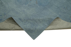 Needlepoint Blue Floral Cotton Wool Handmade Area Rug 11'3'' x 14'8''