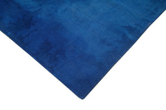 Needlepoint Blue Floral Cotton Wool Handmade Area Rug 9'4'' x 12'9''