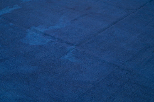 Needlepoint Blue Floral Cotton Wool Handmade Area Rug 9'4'' x 12'9''