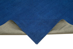 Needlepoint Blue Floral Cotton Wool Handmade Area Rug 9'4'' x 12'9''