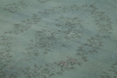 Handmade Area Rug – Vintage Wool Rug Grey Floral Pattern, Cotton Wool Carpet 8'9''x12'8''