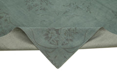 Handmade Area Rug – Vintage Wool Rug Grey Floral Pattern, Cotton Wool Carpet 8'9''x12'8''