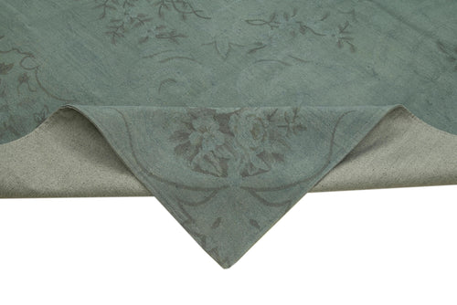 Handmade Area Rug – Vintage Wool Rug Grey Floral Pattern, Cotton Wool Carpet 8'9''x12'8''