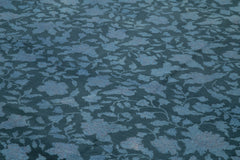 Needlepoint Blue Floral Cotton Wool Handmade Area Rug 9'7'' x 13'0''