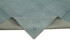 Needlepoint Blue Floral Cotton Wool Handmade Area Rug 9'1'' x 12'9''