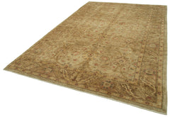 Tebriz Beige Classic Cotton Wool Handmade Area Rug 7'3'' x 10'11''