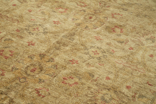 Tebriz Beige Classic Cotton Wool Handmade Area Rug 7'3'' x 10'11''