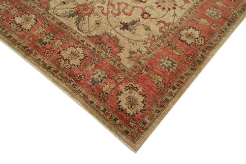 Tebriz Beige Classic Cotton Wool Handmade Area Rug 6'2'' x 9'5''