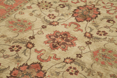 Tebriz Beige Classic Cotton Wool Handmade Area Rug 6'2'' x 9'5''