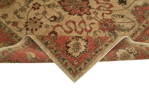 Tebriz Beige Classic Cotton Wool Handmade Area Rug 6'2'' x 9'5''