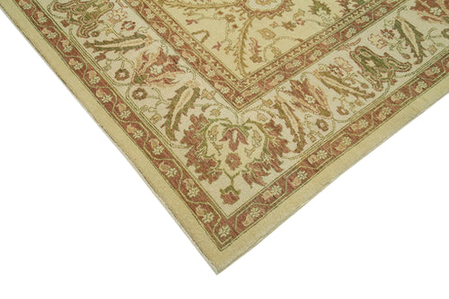 Handmade Area Rug – Classic Beige Cotton Wool Turkish Vintage Carpet 9'x11'6"