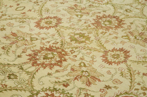 Handmade Area Rug – Classic Beige Cotton Wool Turkish Vintage Carpet 9'x11'6"