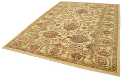 Tebriz Beige Classic Cotton Wool Handmade Area Rug 7'3'' x 10'3''