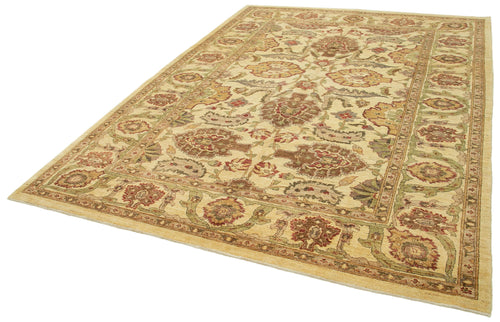 Tebriz Beige Classic Cotton Wool Handmade Area Rug 7'3'' x 10'3''
