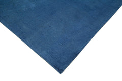 Handmade Area Rug – Blue Floral Pattern Cotton Wool Vintage Carpet 9'3''x12'10''