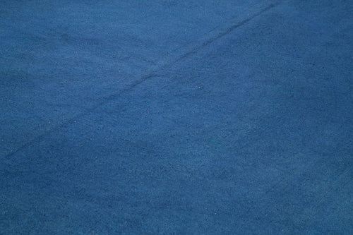 Handmade Area Rug – Blue Floral Pattern Cotton Wool Vintage Carpet 9'3''x12'10''