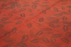 Handmade Area Rug – Needlepoint Red Floral Cotton Wool Carpet 9'1'' x 11'9''