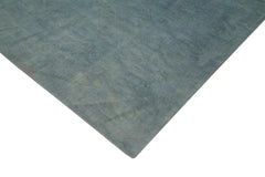 Needlepoint Blue Floral Cotton Wool Handmade Area Rug 10'8'' x 14'5''