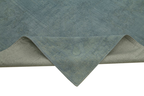 Needlepoint Blue Floral Cotton Wool Handmade Area Rug 10'8'' x 14'5''