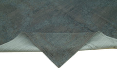 Handmade Area Rug - Vintage Wool Rug Grey Floral Carpet 9'0''x12'5'' Cotton Wool