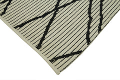 Purpleocco Beige Geometric Wool Cotton Handmade Rug 9'0'' x 12'2''