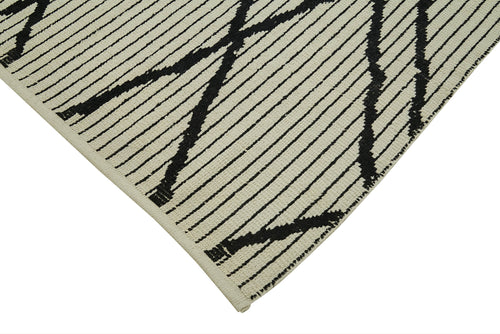 Purpleocco Beige Geometric Wool Cotton Handmade Rug 9'0'' x 12'2''