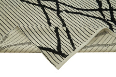 Purpleocco Beige Geometric Wool Cotton Handmade Rug 9'0'' x 12'2''