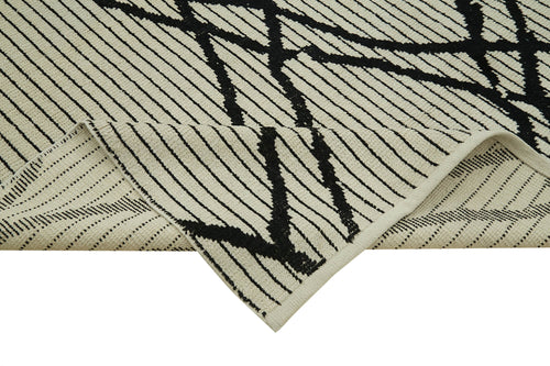 Purpleocco Beige Geometric Wool Cotton Handmade Rug 9'0'' x 12'2''