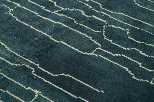 Purpleocco Grey Geometric Wool Cotton Handmade Rug 6'4'' x 7'8''