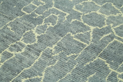 Purpleocco Grey Geometric Wool Cotton Handmade Rug 6'0'' x 7'5''