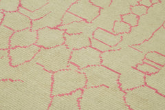 Purpleocco Beige Geometric Wool Cotton Handmade Rug 5'9'' x 7'8''