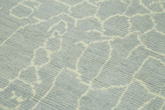 Purpleocco Grey Geometric Wool Cotton Handmade Rug 5'1'' x 7'3''