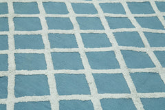 Nepal Geometric Blue Geometric Wool Cotton Handmade Rug 9'0'' x 12'0''