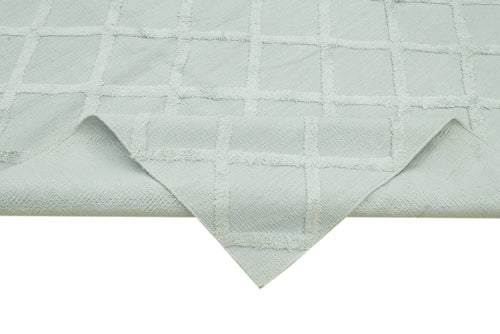 Nepal Geometric Blue Geometric Wool Cotton Handmade Rug 9'0'' x 12'0''