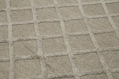 Nepal Geometric Brown Geometric Wool Cotton Handmade Rug 9'0'' x 12'0''