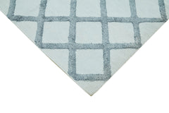 Nepal Geometric Blue Geometric Wool Cotton Handmade Rug 9'0'' x 12'0''