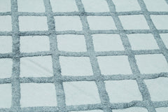 Nepal Geometric Blue Geometric Wool Cotton Handmade Rug 9'0'' x 12'0''