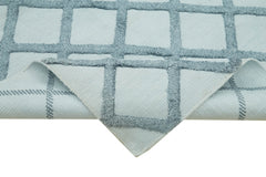 Nepal Geometric Blue Geometric Wool Cotton Handmade Rug 9'0'' x 12'0''