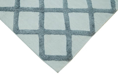 Nepal Geometric Blue Geometric Wool Cotton Handmade Rug 9'0'' x 12'0''