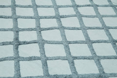 Nepal Geometric Blue Geometric Wool Cotton Handmade Rug 9'0'' x 12'0''