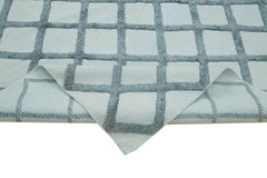 Nepal Geometric Blue Geometric Wool Cotton Handmade Rug 9'0'' x 12'0''